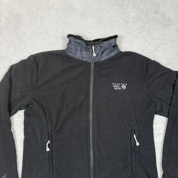 Mountain Hardwear Womens Black Full Zip Fleece Jacket Outdoor L Mock Neck Hiking - Picture 4 of 13